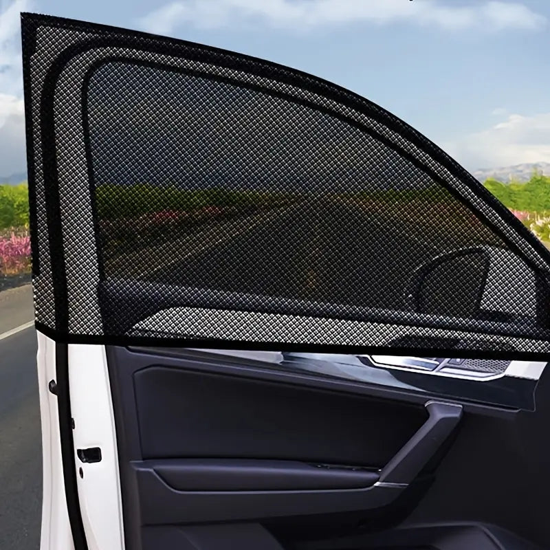 2Pcs Car Window Mosquito Nets Sunshade Ventilation UV Heat Protection