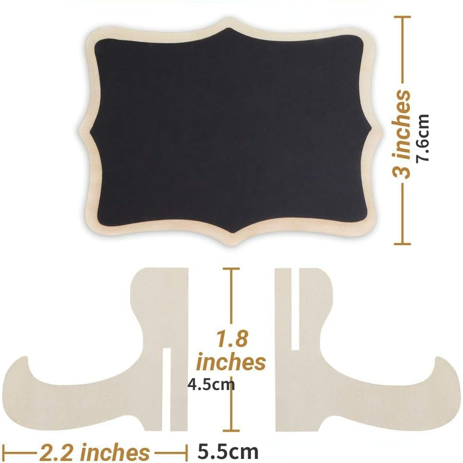 Set of 10 Miniature Chalkboard Signs with Easel Stands for Weddings and Events