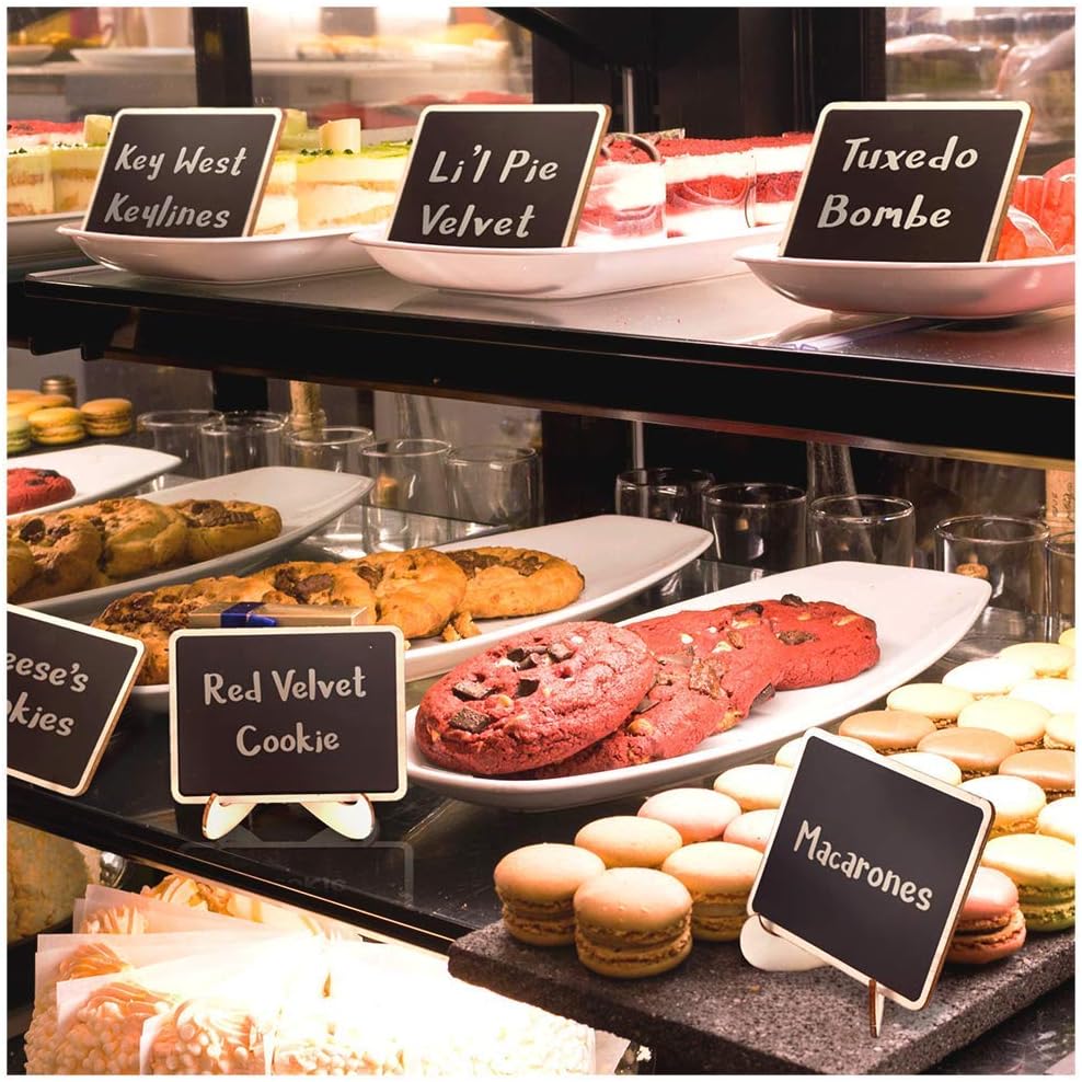 Set of 10 Miniature Chalkboard Signs with Easel Stands for Weddings and Events