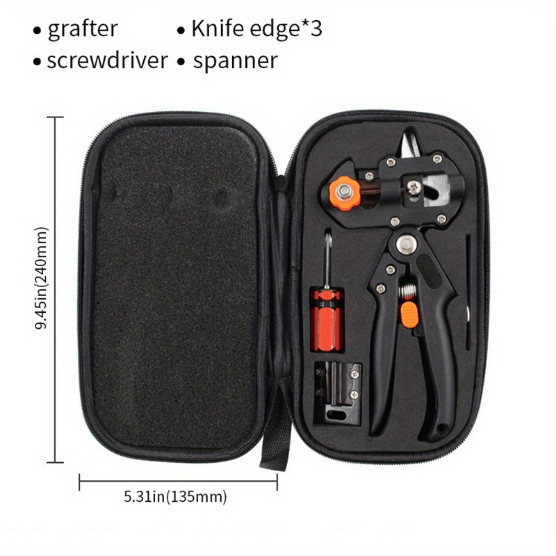 Ergonomic Garden Grafting and Pruning Tool Kit for Fruit Trees Stainless Steel Blade Saw Scissors Cutting Board