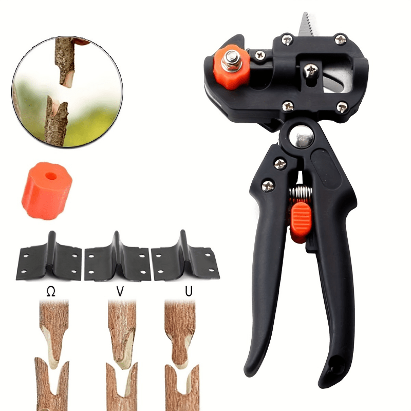 Ergonomic Garden Grafting and Pruning Tool Kit for Fruit Trees Stainless Steel Blade Saw Scissors Cutting Board