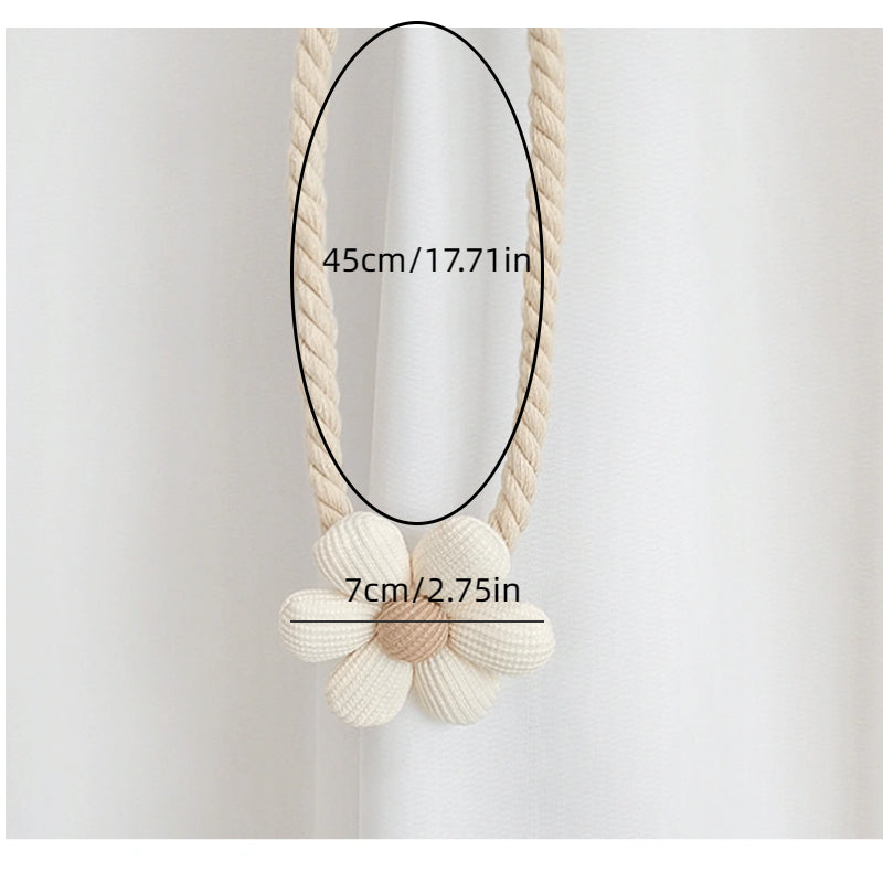 Magnetic Curtain Buckle Set for Bedroom Living Room Small Flower Design