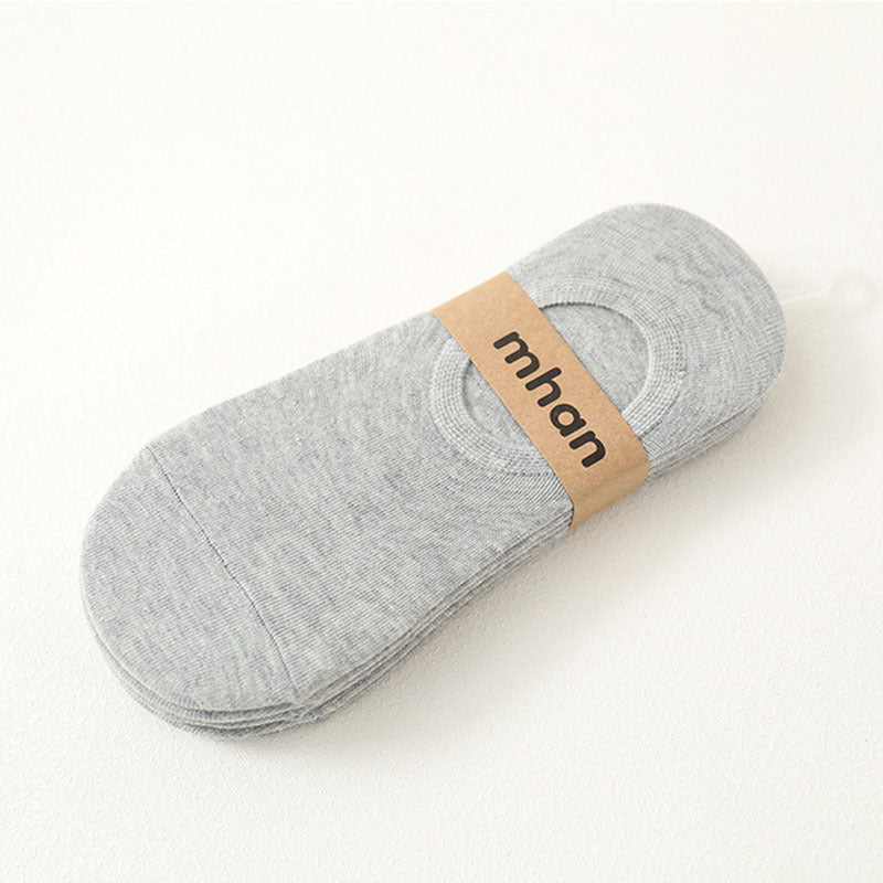 Мужские носки-лодочки без пятен, 5 пар, дышащие, влаговыводящие, нескользящие, из полиэстера