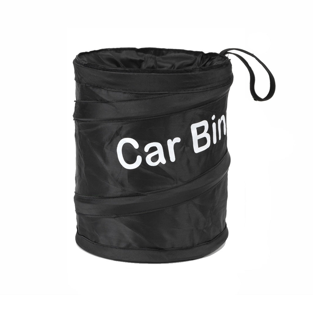 Cubo de basura para coche plegable negro, a prueba de fugas, de Oxford, para camping, oficina