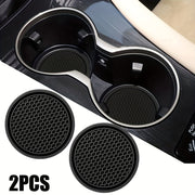 2pcs Car Coasters Soft Rubber Non-slip Cup Holder Interior Decor Accessories