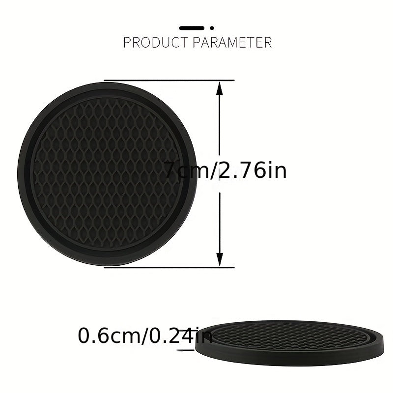 2pcs Car Coasters Soft Rubber Non-slip Cup Holder Interior Decor Accessories
