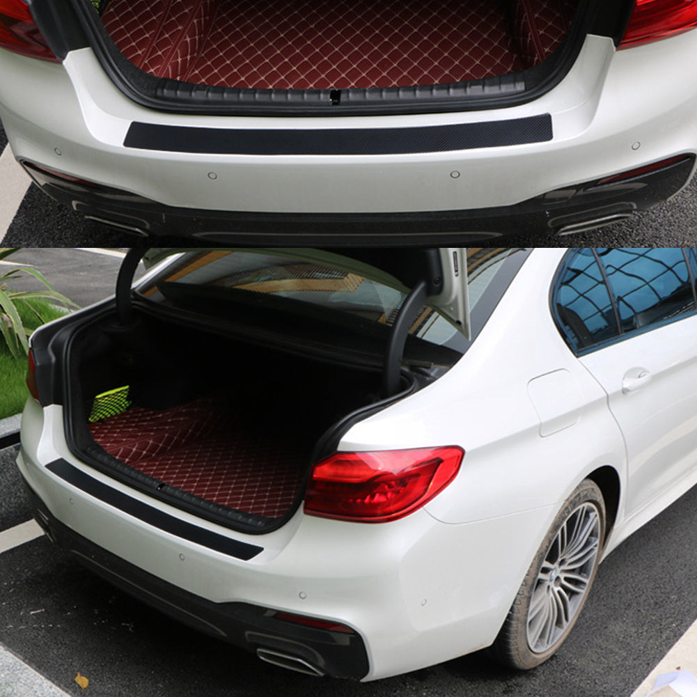 Universal Rear Trunk Guard Plate Sticker 3D Carbon Fiber Scratch Protection