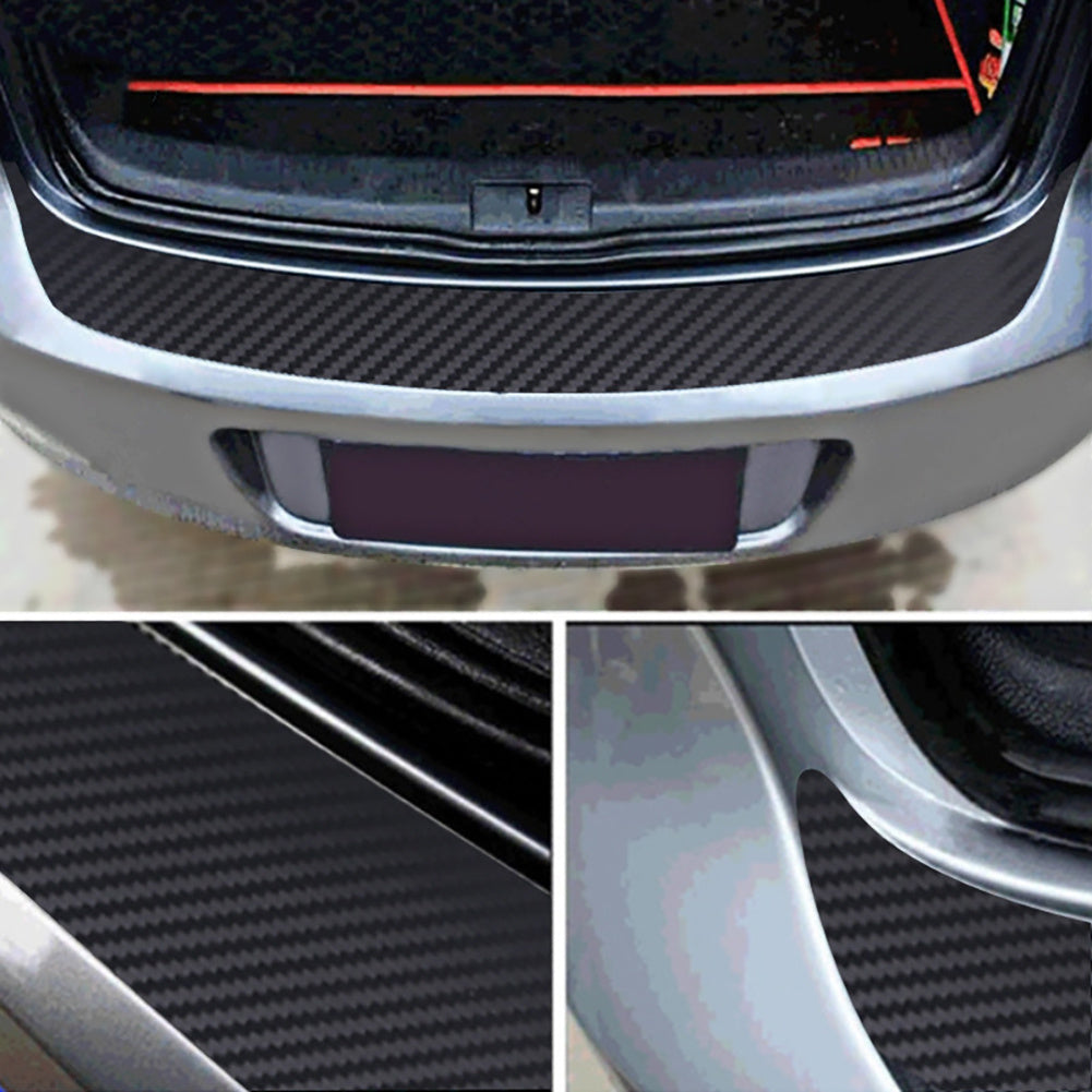 Universal Rear Trunk Guard Plate Sticker 3D Carbon Fiber Scratch Protection