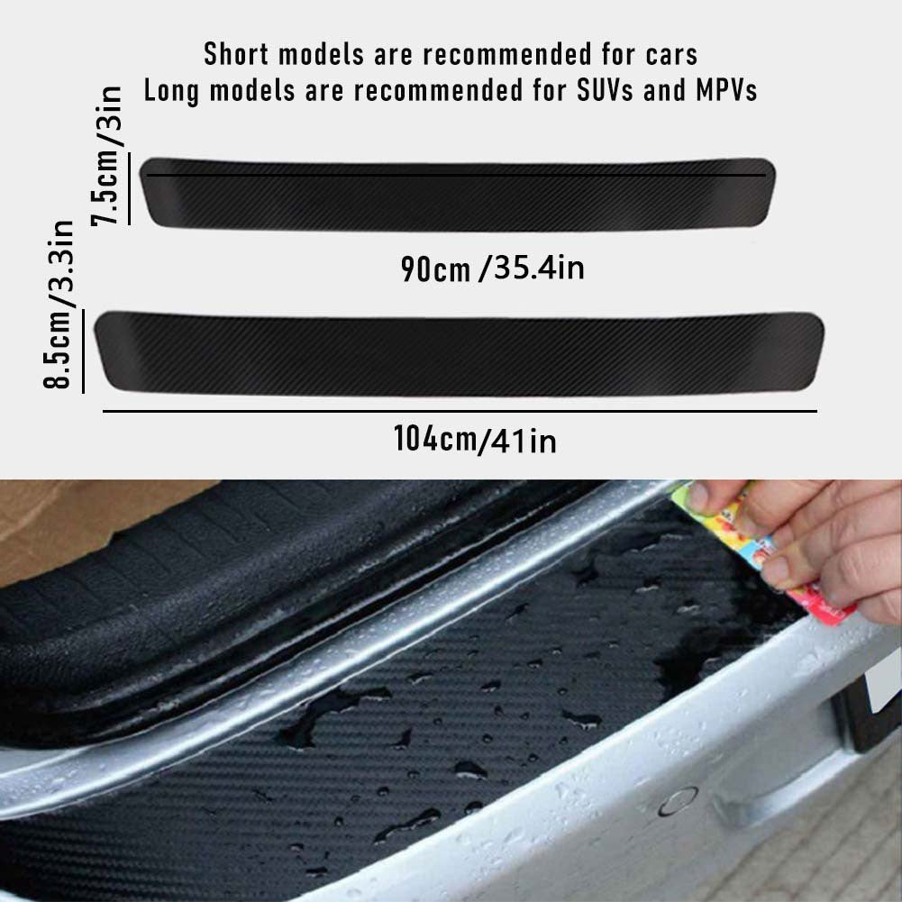 Universal Rear Trunk Guard Plate Sticker 3D Carbon Fiber Scratch Protection