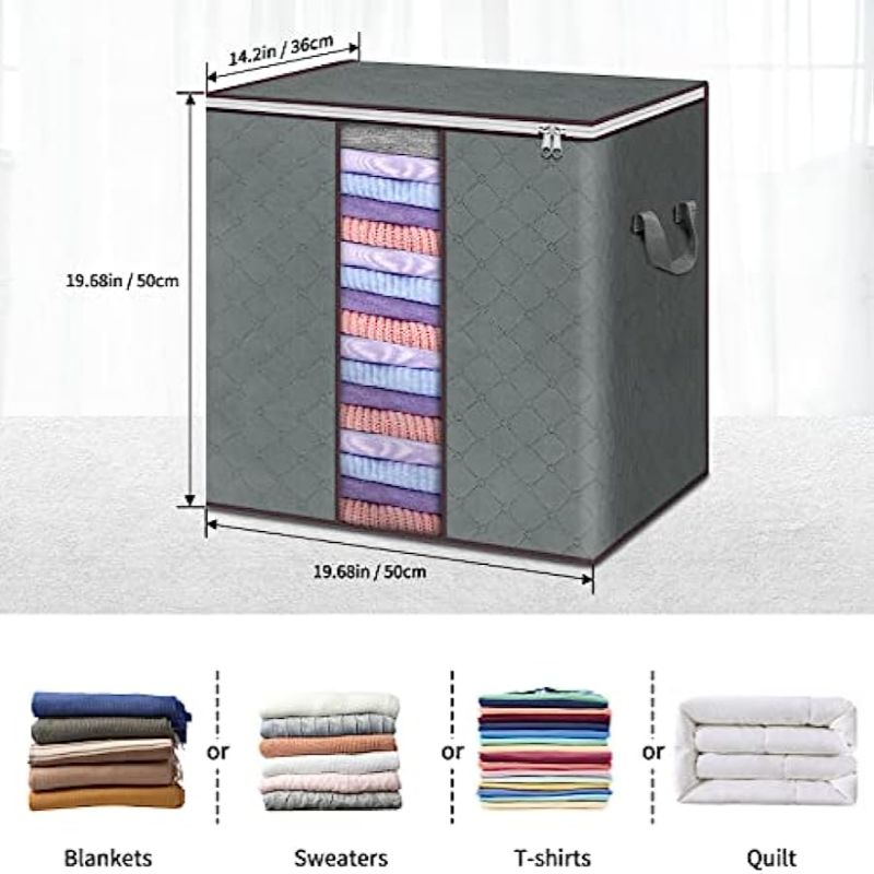 Kiyim-kechak, yostiq va qulayliklar uchun oltita 90L qo'shimcha katta saqlash sumkasi to'plami