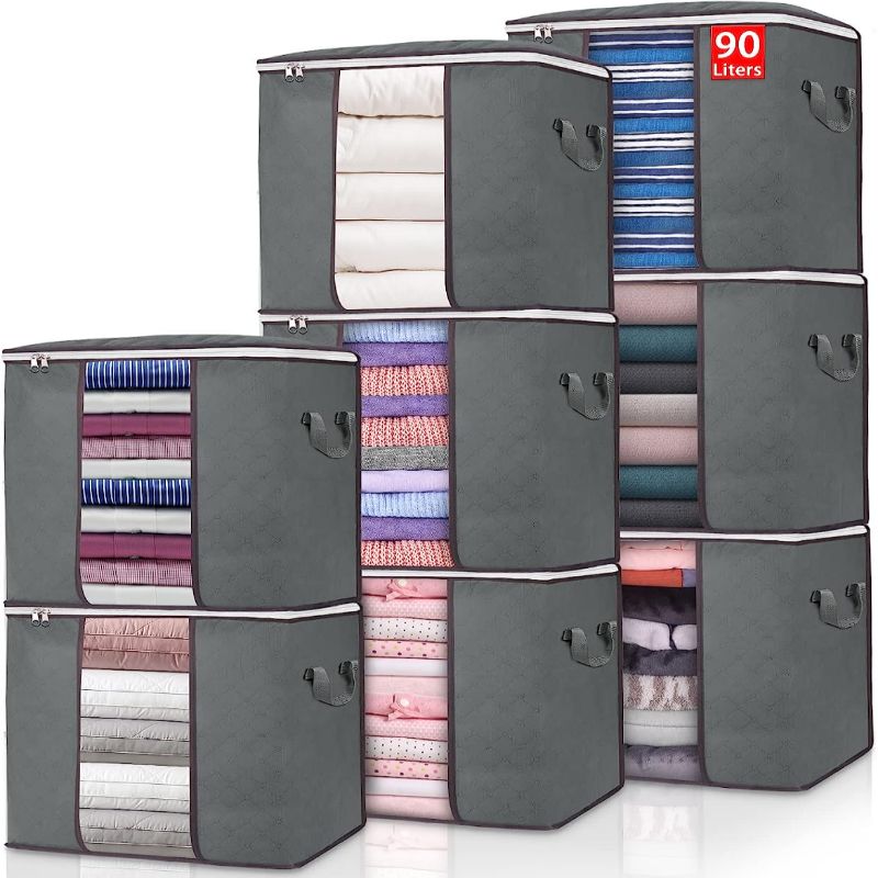 Kiyim-kechak, yostiq va qulayliklar uchun oltita 90L qo'shimcha katta saqlash sumkasi to'plami
