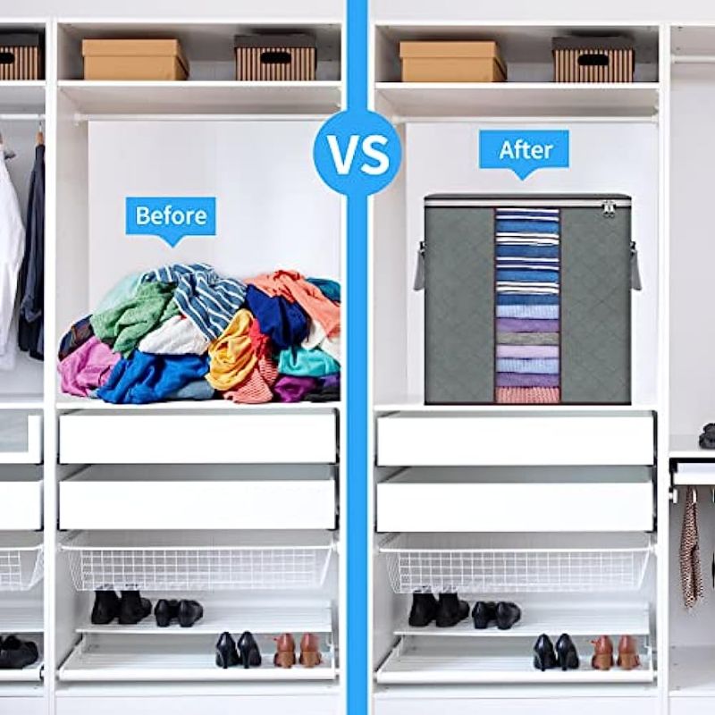 Kiyim-kechak, yostiq va qulayliklar uchun oltita 90L qo'shimcha katta saqlash sumkasi to'plami