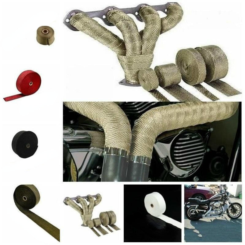 Colored Fiberglass Insulation Tape 5M High Temperature Heat Resistant Exhaust Wrap