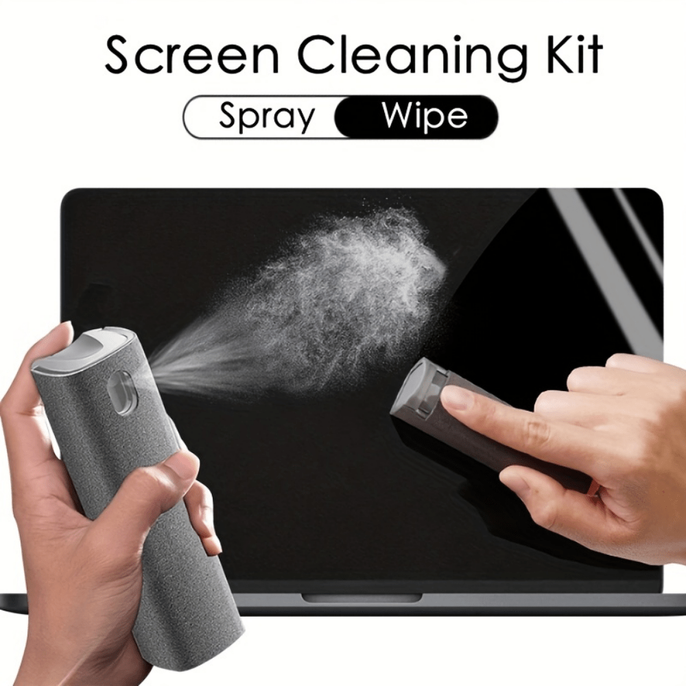 2-in-1 Screen Cleaner Spray and Microfiber Cloth for Phones Laptops Tablets
