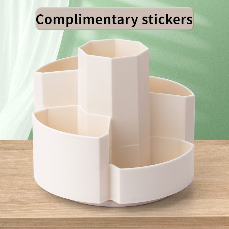 Desk Organizer with 5 Rotating Pen Slots, Office and School Supplies Storage