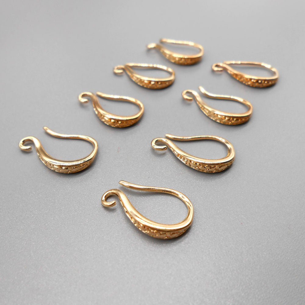 Bulk Pack of 20-50 Frosted DIY Ear Hooks Earrings and Pendants in Gold Silver Rose Gold