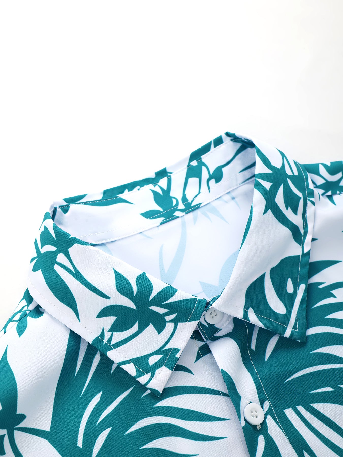 Men's Plus Size Tropical Print Casual Shirt and Shorts Set Polyester Regular Fit Summer Outfit