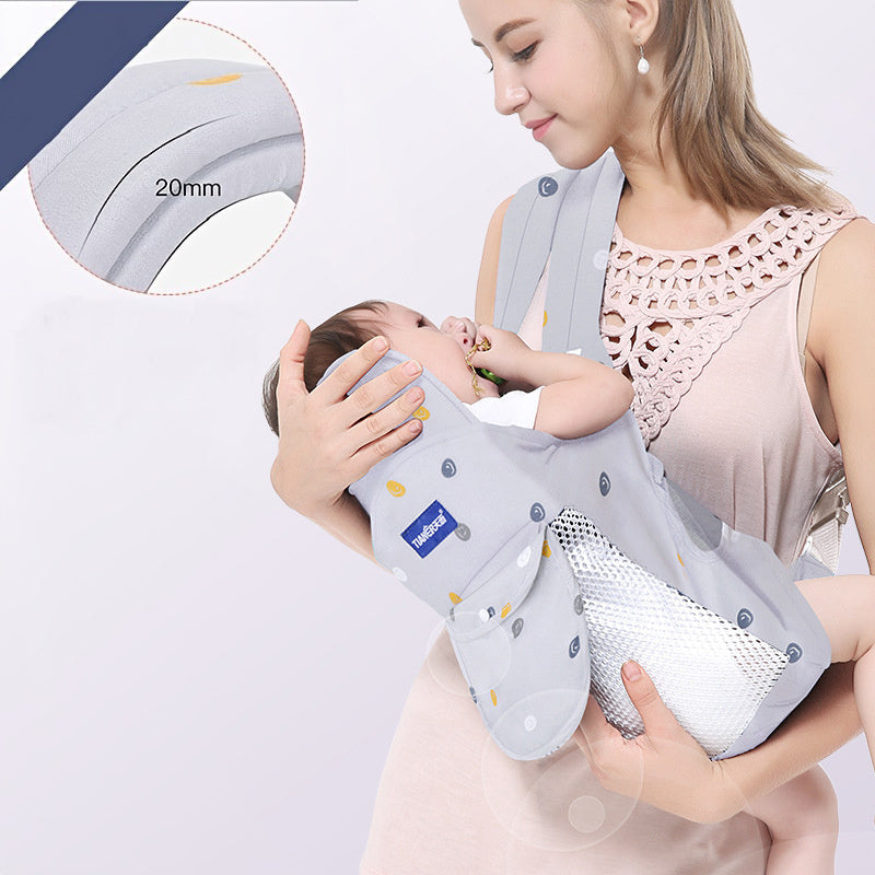 Baby Carrier for Kids Front and Back Sling Polyester with Strong Buckle Closure Gray Pink Blue