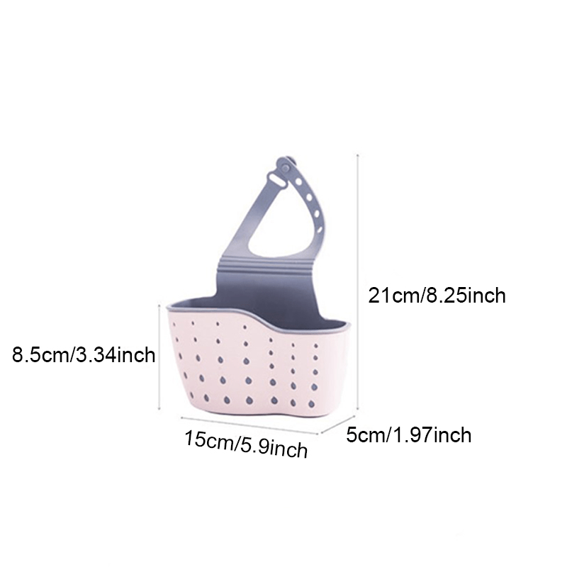 Plastic double-layer sink hanging basket for kitchen storage