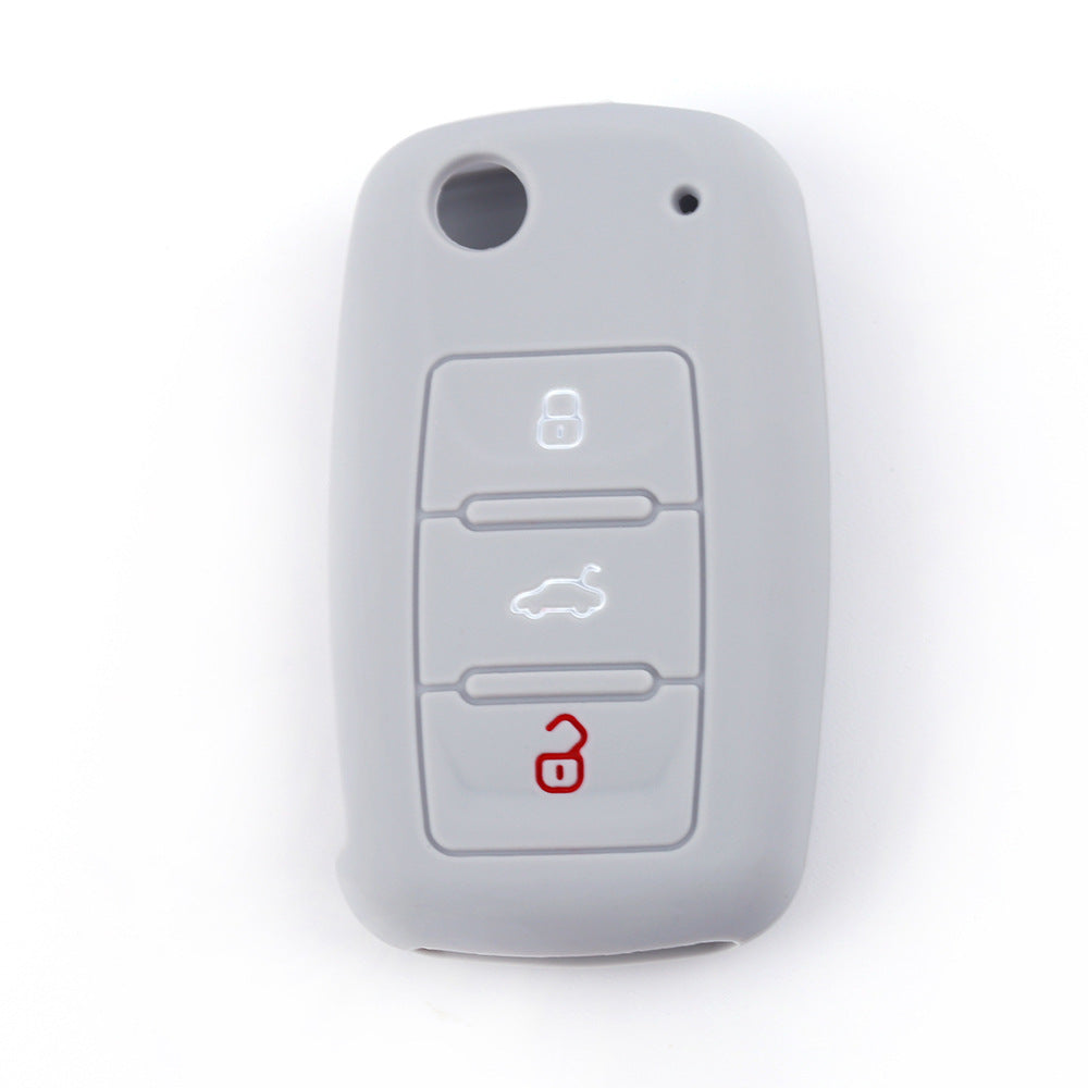 Car Key Cover Silicone for Golf Jetta Yeti Rapid Seat Leon Ibiza 3 Button