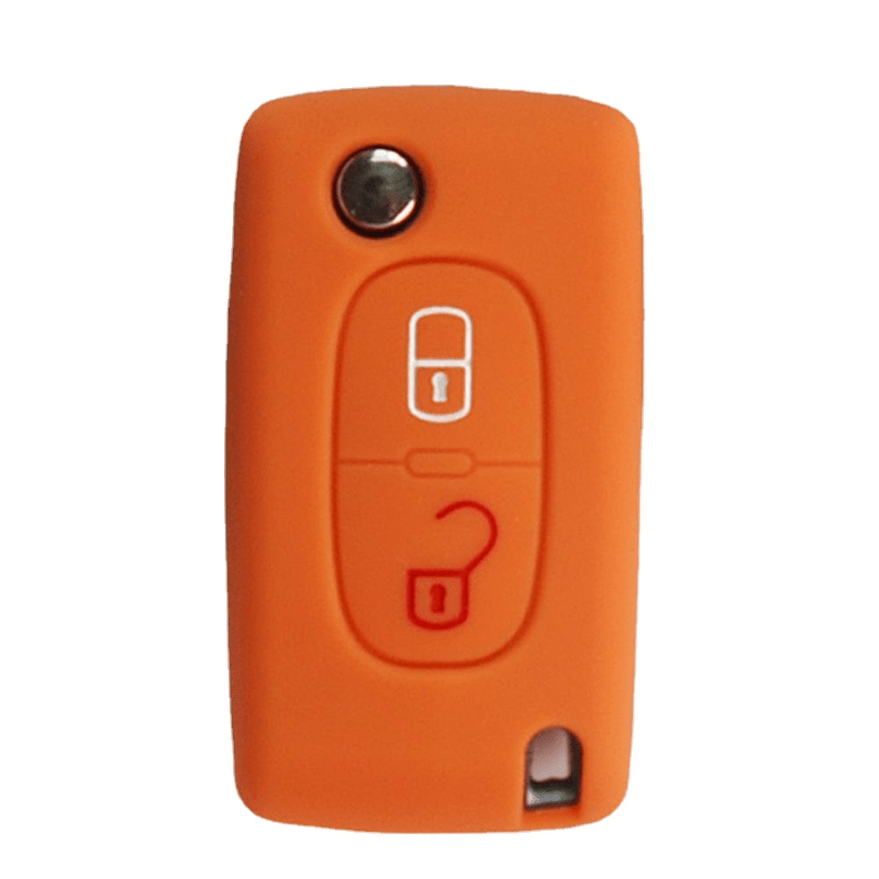 Silicone Car Key Cover for Peugeot Citroen 2 Buttons Protective Shell