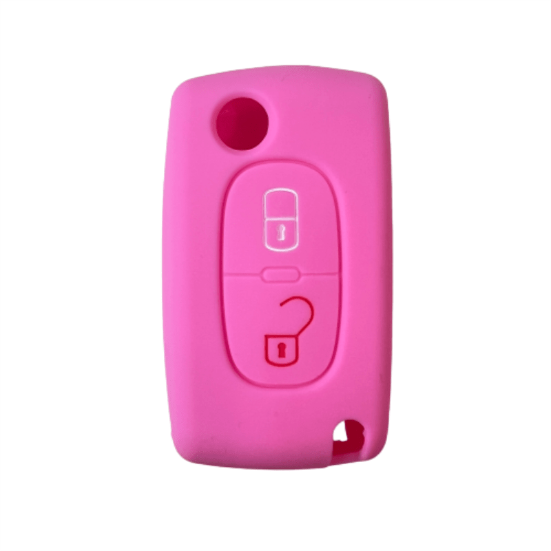 Silicone Car Key Cover for Peugeot Citroen 2 Buttons Protective Shell