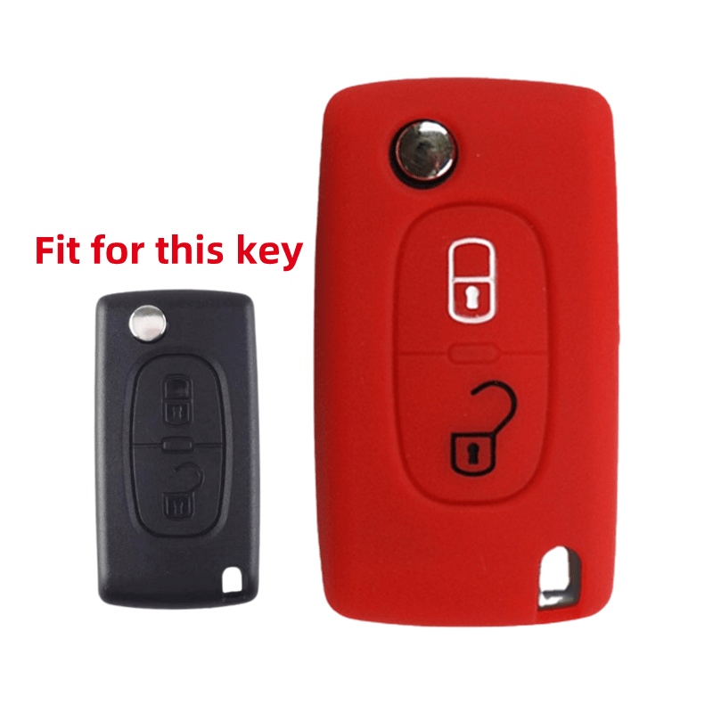 Silicone Car Key Cover for Peugeot Citroen 2 Buttons Protective Shell