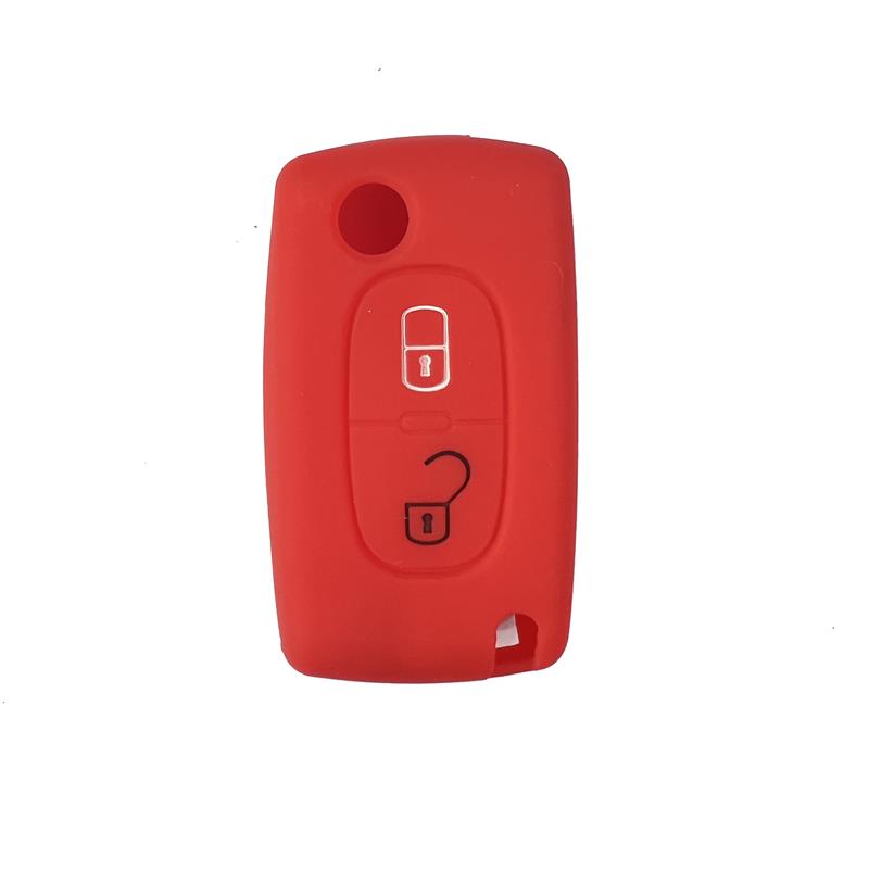 Silicone Car Key Cover for Peugeot Citroen 2 Buttons Protective Shell