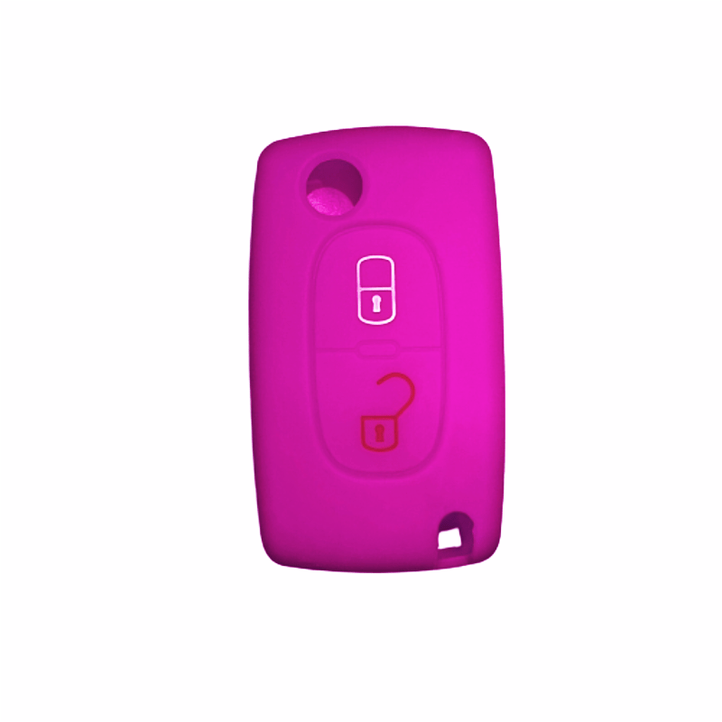 Silicone Car Key Cover for Peugeot Citroen 2 Buttons Protective Shell