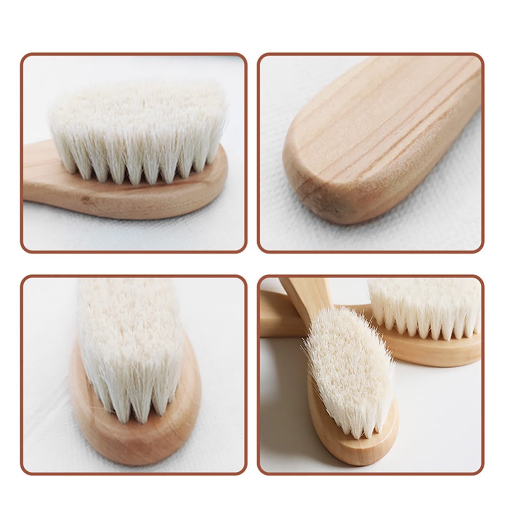 Newborn Baby Hair Brush Soft Wooden Toddler Hairbrush for Gentle Hair Care