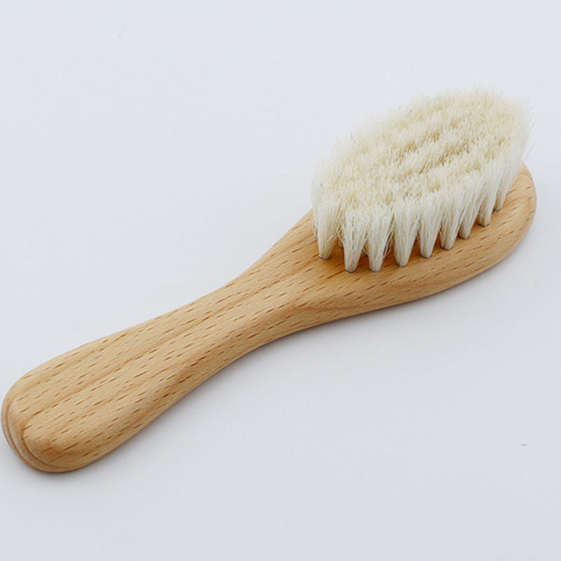 Newborn Baby Hair Brush Soft Wooden Toddler Hairbrush for Gentle Hair Care