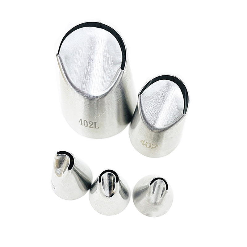 Set of 5 Stainless Steel Piping Tips for Cake Decorating Chrysanthemum Petal Shapes