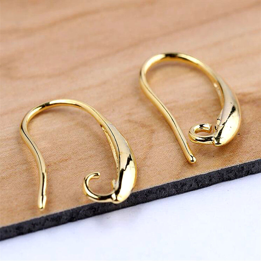 50 Pieces of Gold and Silver Single Loop Smooth Curved Hook Earrings for DIY Jewelry Making