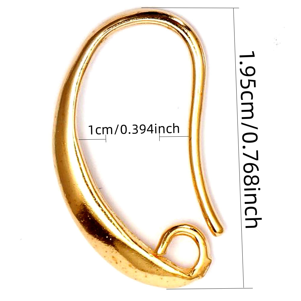 50 Pieces of Gold and Silver Single Loop Smooth Curved Hook Earrings for DIY Jewelry Making