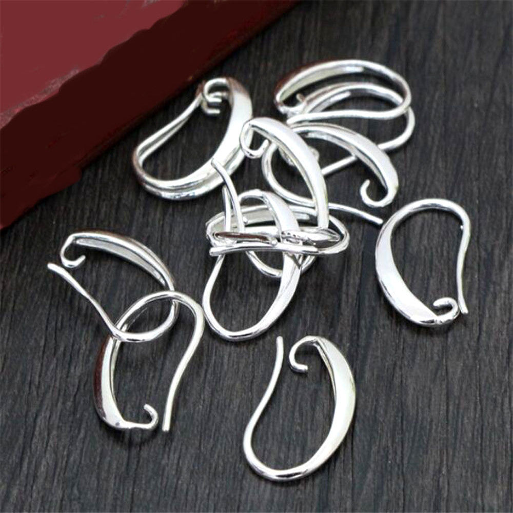 50 Pieces of Gold and Silver Single Loop Smooth Curved Hook Earrings for DIY Jewelry Making