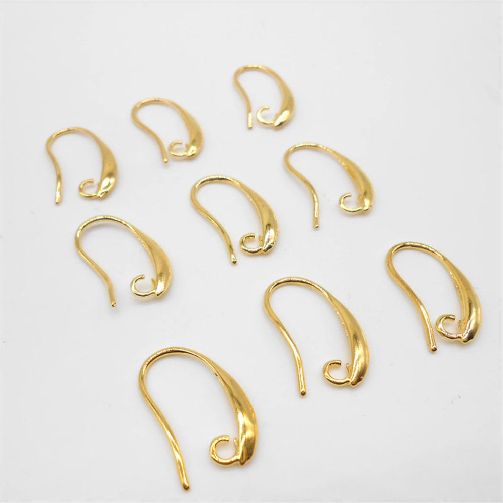 50 Pieces of Gold and Silver Single Loop Smooth Curved Hook Earrings for DIY Jewelry Making