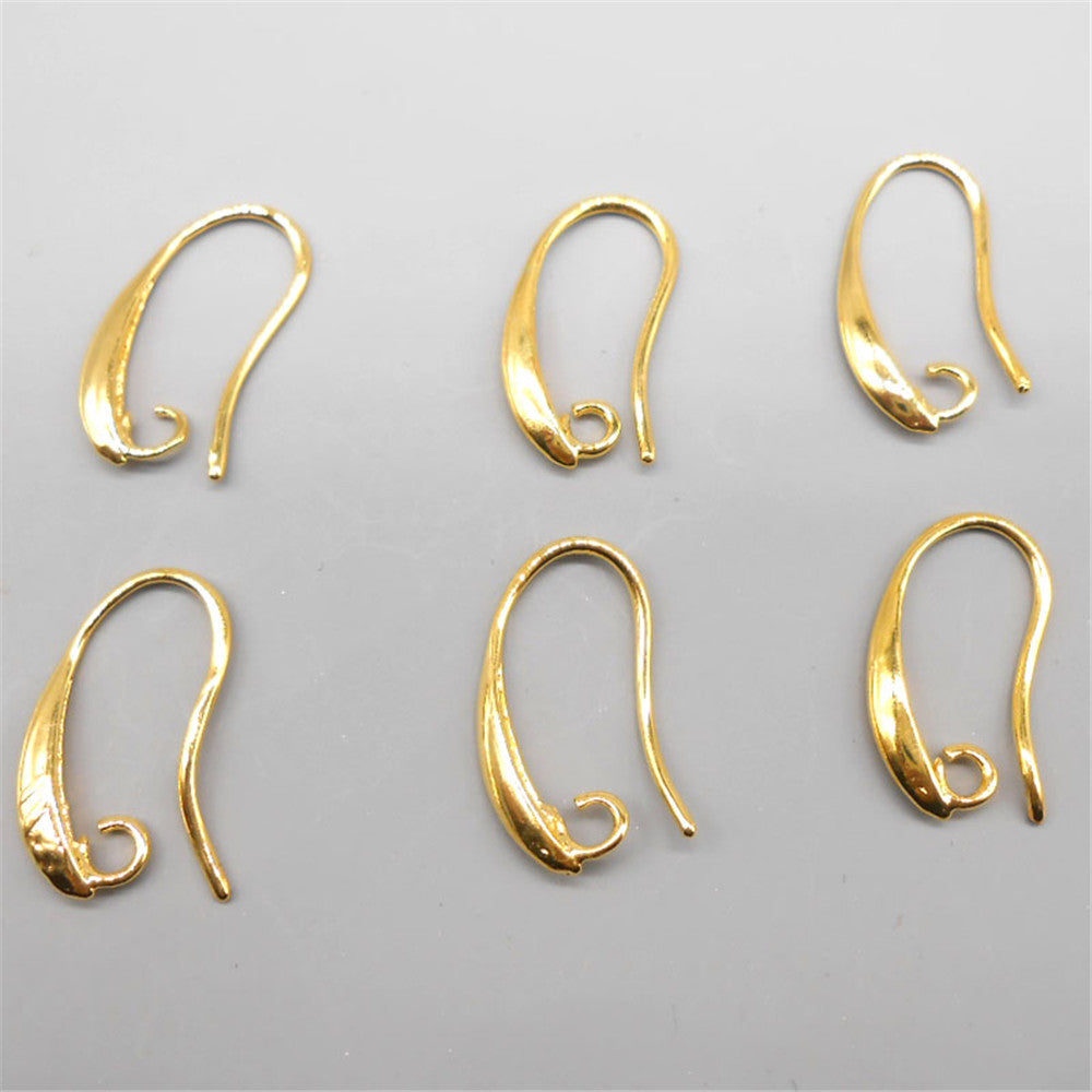 50 Pieces of Gold and Silver Single Loop Smooth Curved Hook Earrings for DIY Jewelry Making