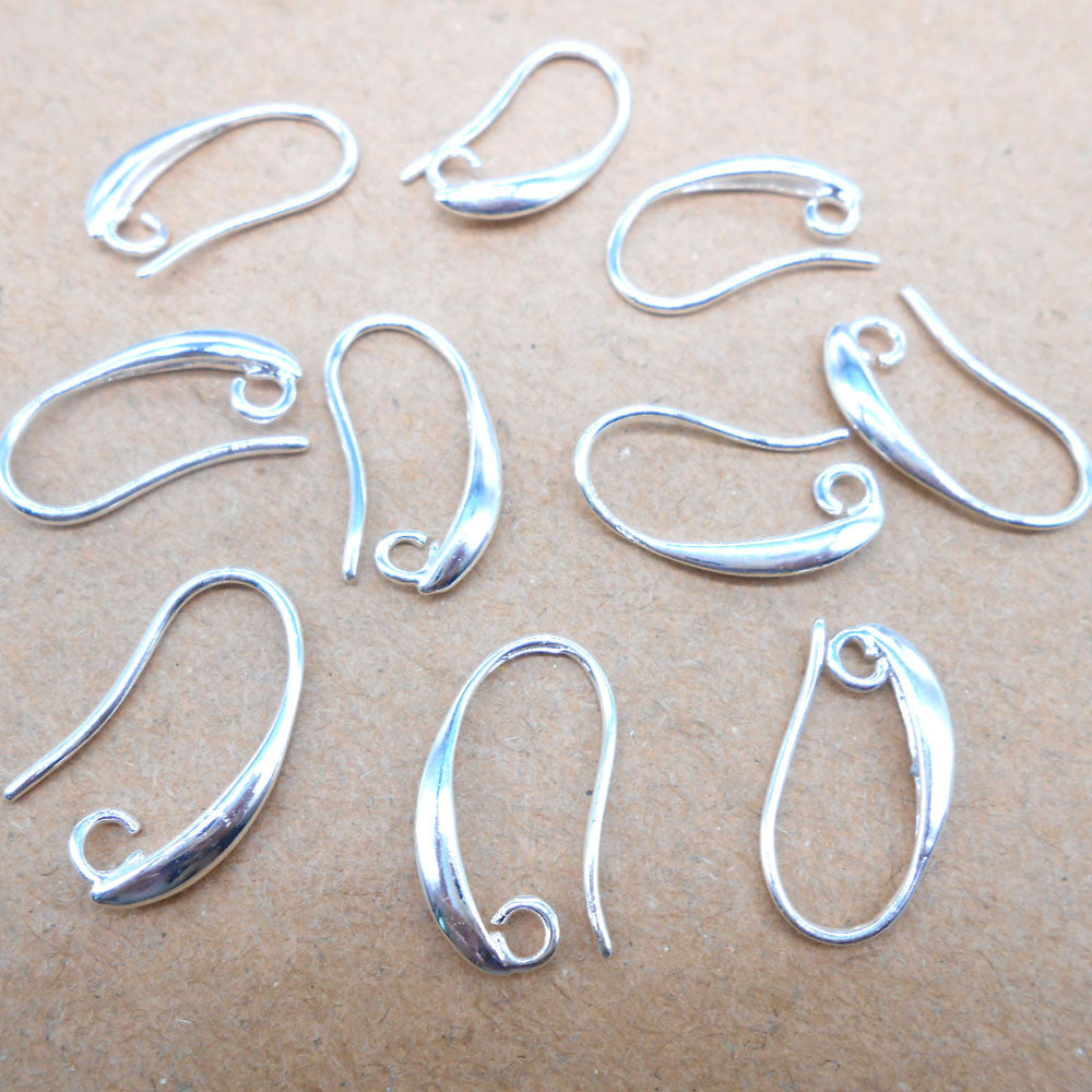 50 Pieces of Gold and Silver Single Loop Smooth Curved Hook Earrings for DIY Jewelry Making