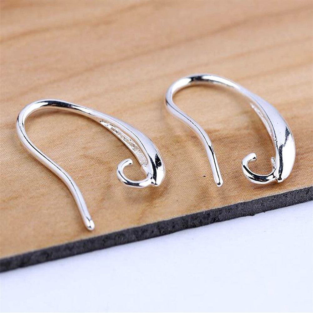 50 Pieces of Gold and Silver Single Loop Smooth Curved Hook Earrings for DIY Jewelry Making