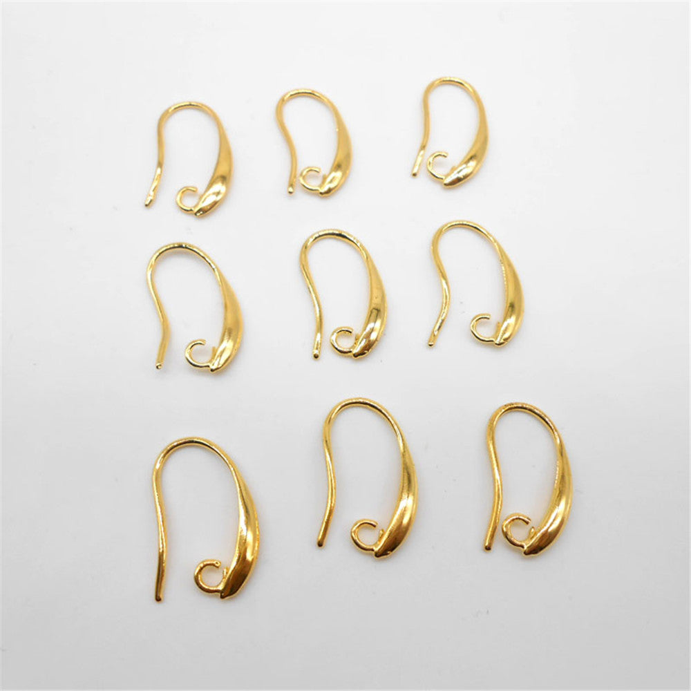 50 Pieces of Gold and Silver Single Loop Smooth Curved Hook Earrings for DIY Jewelry Making