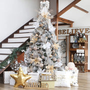 Artificial Glitter Berry Stem Ornaments for Christmas Tree Vase 17 Inches Rose Gold