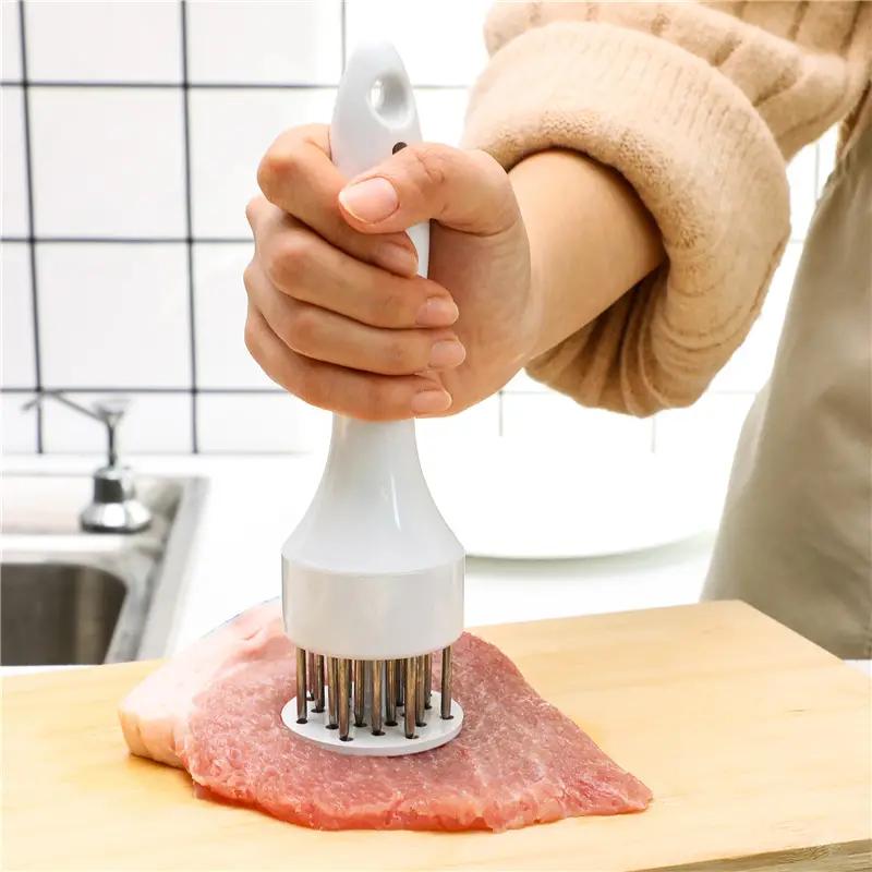 Ablandador de carne de acero inoxidable con 21 cuchillas, utensilio y accesorio de cocina