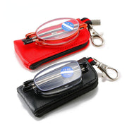 Metal Frame Presbyopia Reading Glasses Foldable Lightweight with Zipper Bag +150 to +350