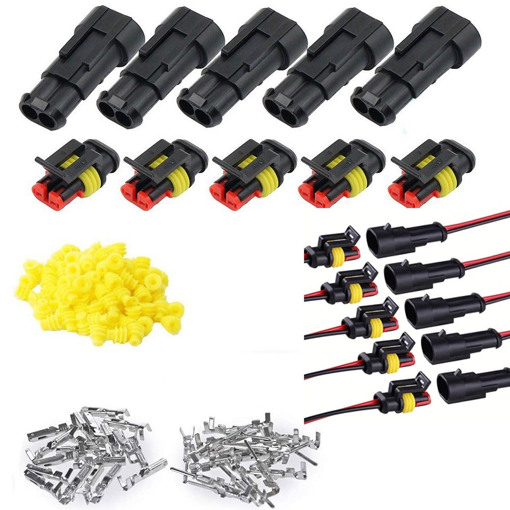 Male Female Electrical Connector Kit 2/10/12/20/40/272/370/640P Waterproof Wire for Car Boat Motorcycle