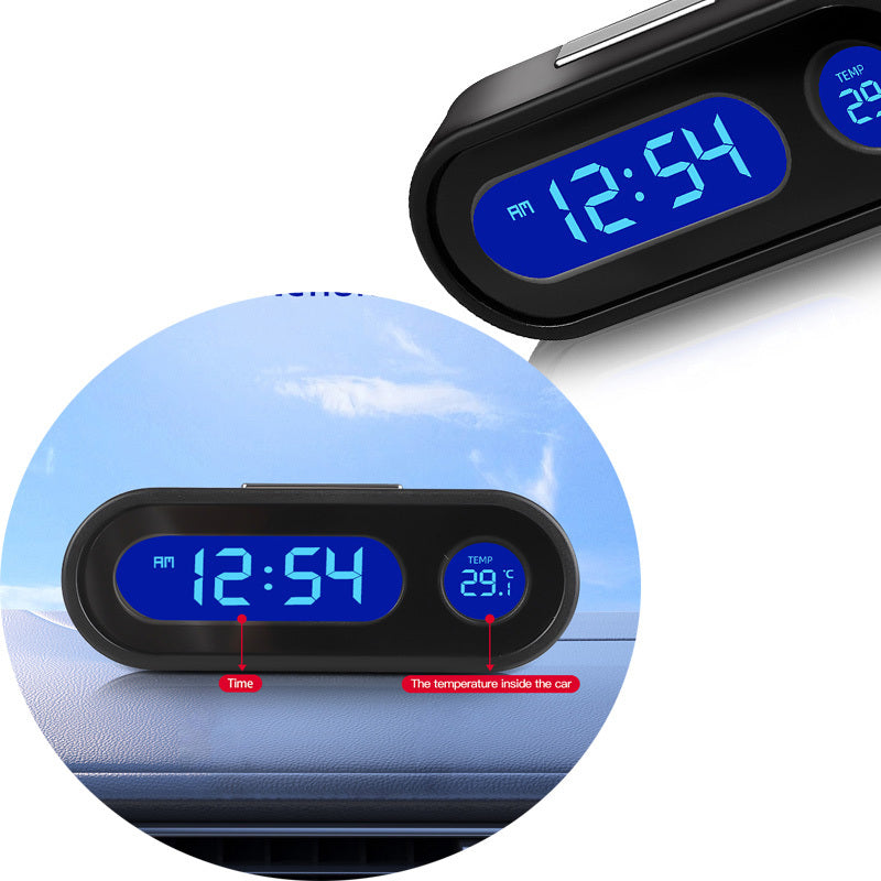 Цифровые автомобильные часы с светящимся термометром и подсветкой LCD для транспортных средств