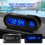 Digital Car Clock with Luminous Thermometer and LCD Backlight for Vehicles