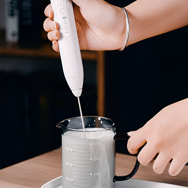 USB Rechargeable Electric Egg Beater and Coffee Mixer Dual Head Milk Frother Baking Stirrer