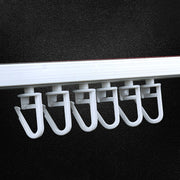 Set of 20 White Plastic Shower Curtain Hooks with Pleated Design for Smooth Movement