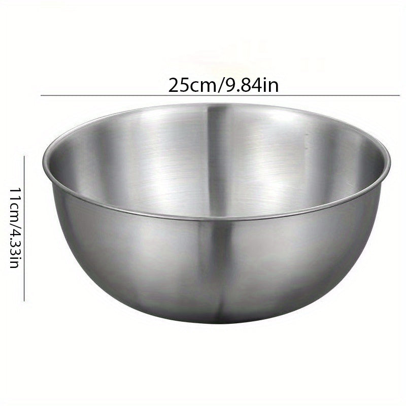 Set of 3 Stainless Steel Mixing Bowls for Kitchen Prep and Storage