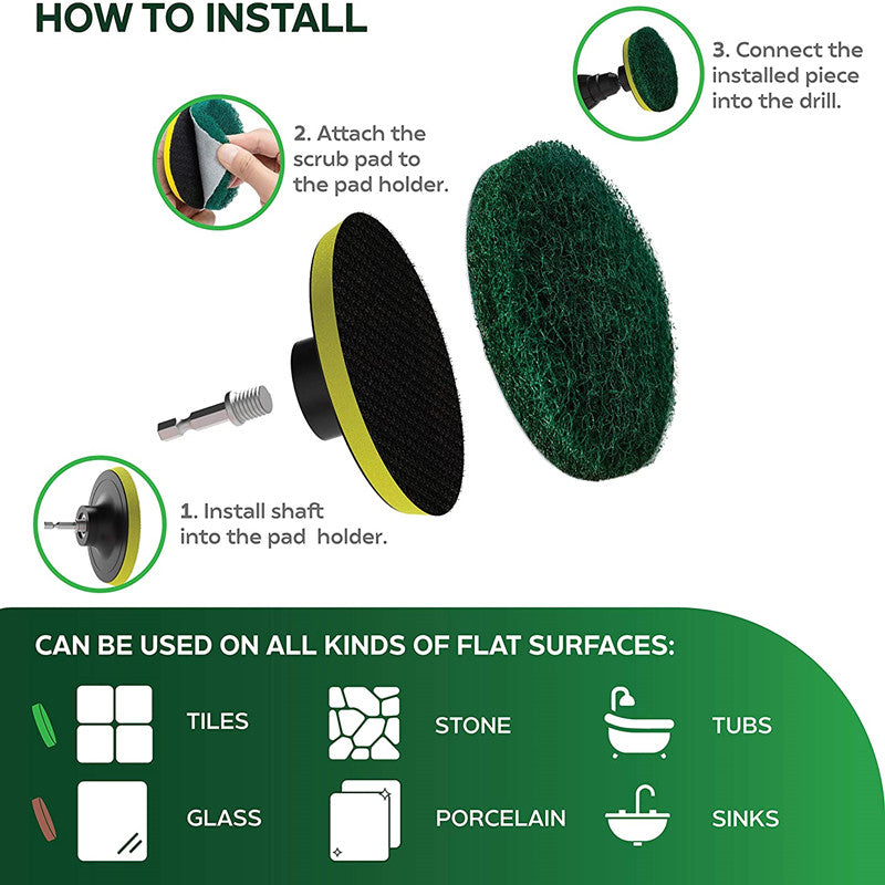 8 ta plita tozalash cho'tkalari to'plami, hammom, pol va vannani tozalash uchun ideal - tozalash yostiqlari va tozalash aksessuarlari bilan birga keladi - kvartiralar va kollej yotoqxonalari uchun zaruriy ta'minot